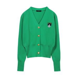 [르샵]고양이 자수 포인트 긴팔 니트 가디건 (DO1CK018A)