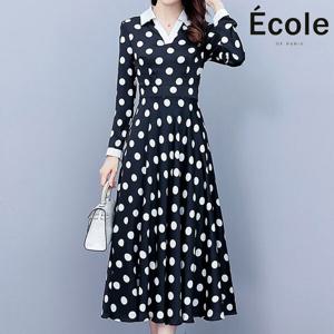 [에꼴드파리]로드 물방울 롱원피스_F48WOB004Z