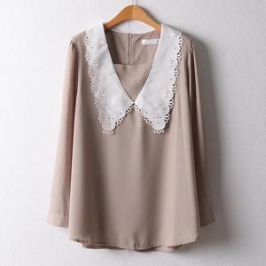 아이우먼 러블리펀칭블라우스 IRF113M408 빅사이즈