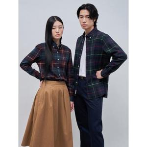 [빈폴멘] [Essential] 남녀공용 브러쉬드 헤릿체크 셔츠  그린 (BC4964E06M)