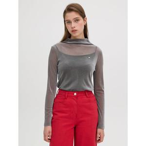 [올리브데올리브]모크넥 시스루 레이어드 티셔츠 (OW4WE972)