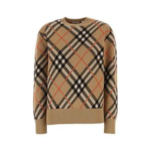 버버리 여성 베이지 라운드넥 긴팔니트 8093486 B9368