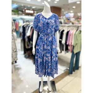 소고 세이브존01 나염  브이넥 벨티드 원피스 TAJ2PA17