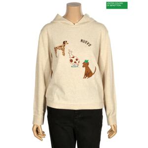 베네통 강아지 자수 울 후드 니트 BAKPA3461_BE