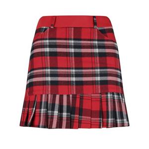 럭스골프 여성 체크 주름 큐롯 스커트 BMU4A136W