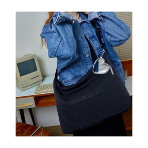 [뱃지증정]블랙 글로시로고 나일론 L 사이즈 호보 및 크로스백 JABA4F745BK