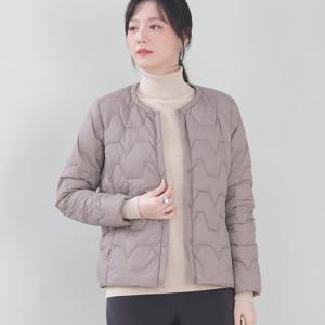 애비뉴투지 엄마옷 심쿵 지그재그 오리털 경량 숏 패딩 J09130