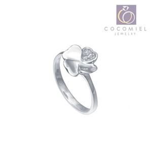 꼬임 네잎크로버 R-17 커플 우정 실버링 은반지 패션