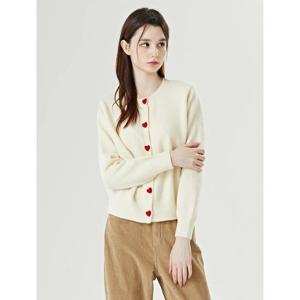 [르샵]러블리 라운드 하트 버튼 긴팔 니트 가디건 (DO4CK003A)