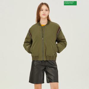 베네통 페이지 니트 배색 구스 패딩 BAPD60361_KA