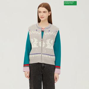베네통 다람쥐 자카드 니트 베스트 BAKV52361_GR