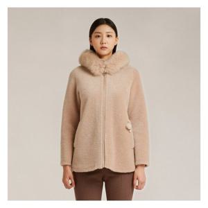 [올리비아로렌]폭스퍼 후드 무스탕 점퍼_VOBJFWWA351