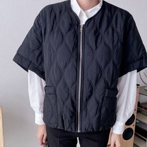 샵앤) 여성 루즈핏 노카라 퀼팅 패딩 조끼 CAT-WVS-3963-블랙