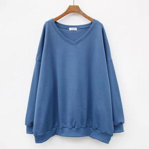 여성 빅사이즈 여리브이기모맨투맨 ILE893