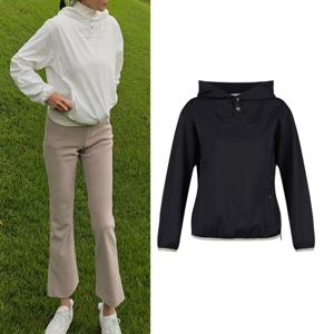 럭스골프 여성 스냅 버튼 후드 풀오버 바람막이 TO4A814W