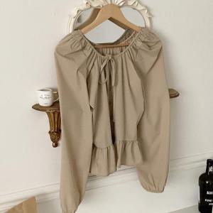 아이우먼 스모크셔링리본블라우스 MOQ068M410 빅사이즈