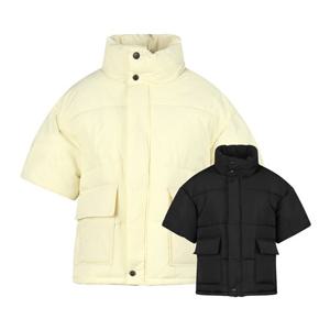 럭스골프 여성 아웃 포켓 반팔 패딩 점퍼 PF4W814W