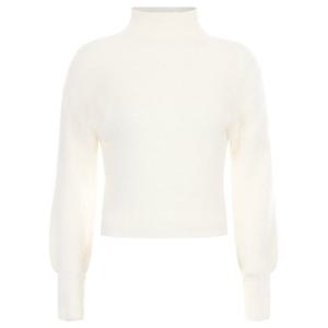 샵앤) 여성 퍼 크롭 폴라 니트 티셔츠 EAN-WKN-20170-아이보리