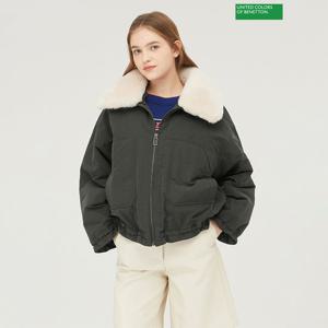 베네통 자수 램 카라 구스 패딩 BAPD63361_KA