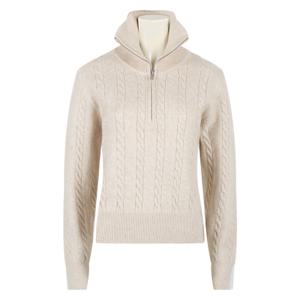 [리빌모아]여자 꽈배기 반목 반집업 모달 니트 SGW-KN-Q053-오트