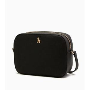 [헤지스ACC] 블랙 가죽 큐빅 퍼피 카메라백 HIWA5E180BK