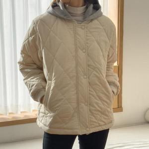 아이우먼 후드레이어드누빔자켓 SMT611M501 빅사이즈