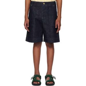 25 FW 쟈크뮈스 남성 네이비 라 크루아제르 더 드 님 데님 쇼츠 251553M193001