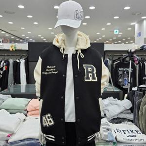 [써드케이](남녀공용)패딩 야구 점퍼MP1JU020-블랙_CJ