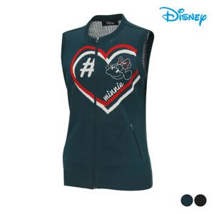 [디즈니골프]여성 아트웍 라운드 집업 니트 조끼 베스트 DM1LKV001