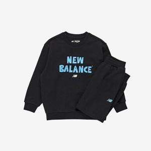 뉴발란스키즈트레이닝세트 PQC NK9YFB101U-19 BASIC ESSENTIAL2PCS 로고 포인트 스웨트 셋업