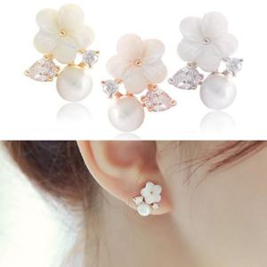 (은침) 러빙 W 플라워 귀걸이