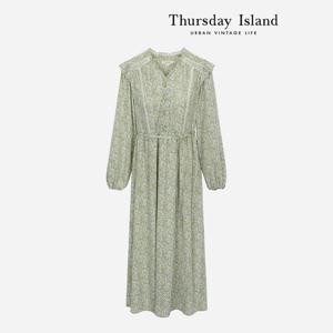 [Thursday Island] 어께 러플 잔꽃 프린트 원피스(T232MOP532W)