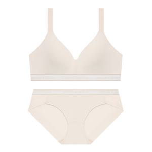 에어 메쉬몰드 노와이어 브라 팬티 세트 - 베이지