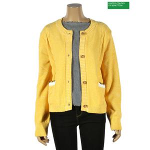 베네통 패치 니트 포켓 라운드넥 간절기 가디건 BAKCF1411