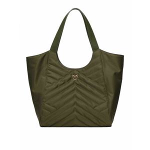 [PINKO] 라프리마 여성 크로스 바디 가방 퍼즐 퀼트 패브릭 쇼퍼 백 104536A1EUX25Q 그린 /8