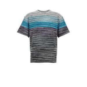 미쏘니 남성 멀티컬러 면 자수 반팔 티셔츠 US24WL0ABJ00E5 SM9DD