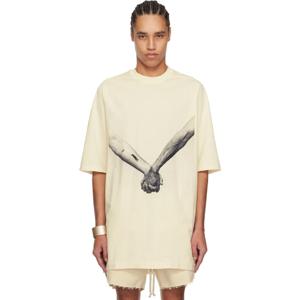 25 FW 릭오웬스 남성 오프 화이트 할리우드 점보 티셔츠 251232M213148