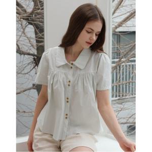 [르샵]페미닌 셔링 포인트 여성 반팔 셔츠 (DP1BA026A)