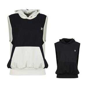 럭스골프 여성 믹스 매치 후드 베스트 조끼 MW25S508W