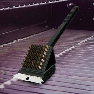 그릴청소용 양면 철재솔 손잡이형 쇠브러쉬