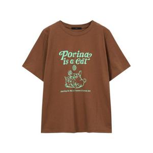 [르샵]캣 레터링 반팔 티셔츠 (DP2LW001A)