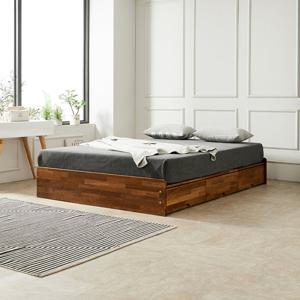 [착불] 네스트 무헤드 멀바우원목 수납형 침대프레임SS