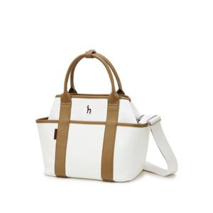 헤지스골프  (HWBA5E103IV)  25SS 아이보리 여성 컬러배색 가죽 토트백