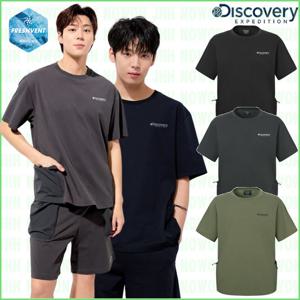 디스커버리 25년 여름/신상 프레시벤트 워시드 남성 경량 하이브리드 반팔 티셔츠 DMTR67053-DXNW