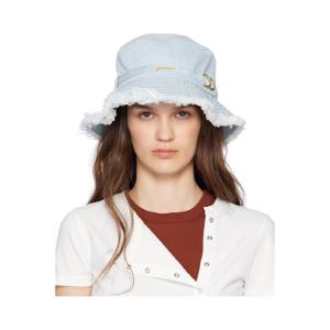 25 FW 가니 여성 블루 로고 데님 비치 버킷햇 251144F015001