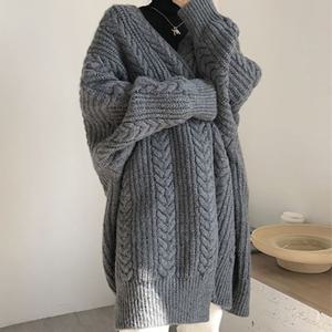 2컬러 꽈배기 롱 가디건 DS-LK506