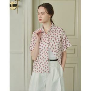 [르샵]플라워 패턴 포인트 코튼 반팔 셔츠 (DP2BA013A)