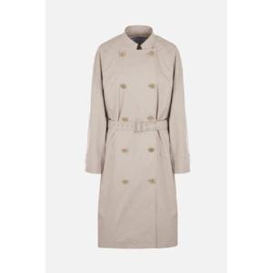 프라다 벨티드 코튼 블렌드 더블 트렌치 코트 1487752