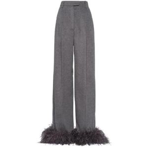 프라다 페더 헴 장식 캐시미어 팬츠 1443652