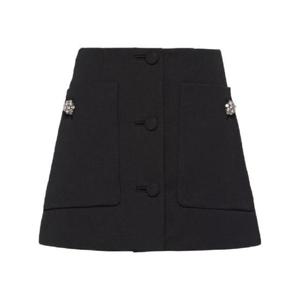 프라다 쥬얼 장식 울 미니 스커트 1487919